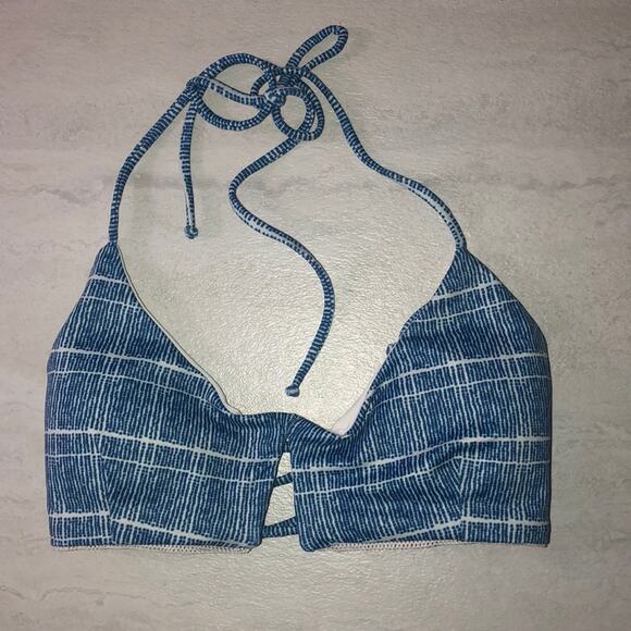 Tavik cassis bikini halter top Swimwear Size XS Blue white NWT - Picture 1 of 6